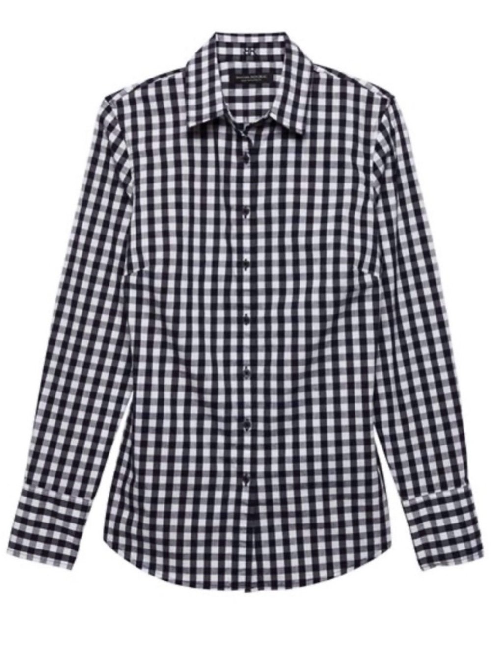 Banana Republic Navy and White Gingham Button-Down